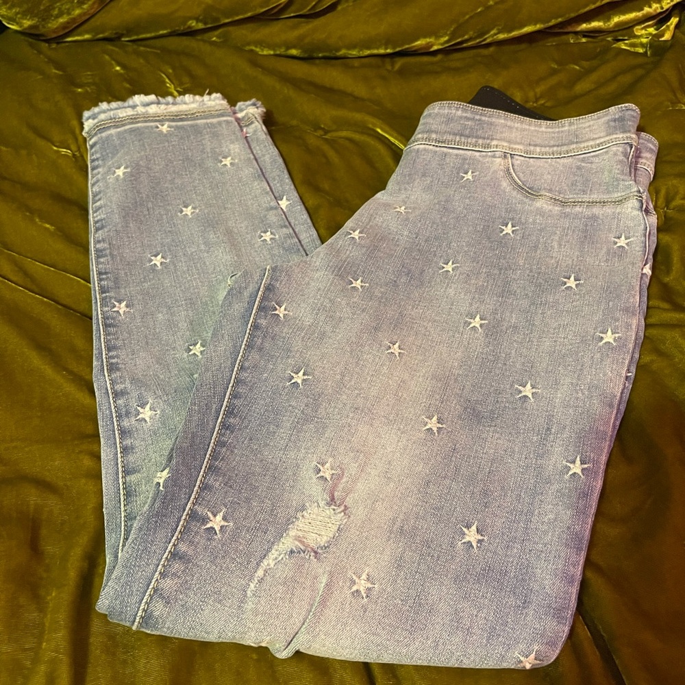 Boutique star embroidered jeans